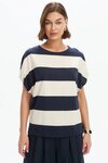 Stripe Bubble Sleeve Tee