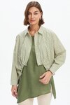 Wide Crop Stripe Overshirt