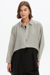 Wide Crop Stripe Overshirt