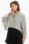 Wide Crop Stripe Overshirt