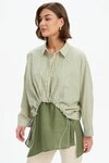 Wide Crop Stripe Overshirt