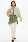 Wide Crop Stripe Overshirt