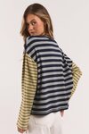 Mash Up Stripe Tee LS (Blue & Green)