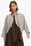 Wide Crop Stripe Overshirt