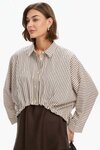 Wide Crop Stripe Overshirt