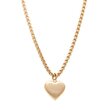Bisous Necklace - Gold Box Chain + Puffed Heart Pendant