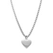 Bisous Necklace - Silver Box Chain + Puffed Heart Pendant