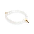 Love Hate Bracelet - Rose Quartz/Gold 6mm Beaded Bracelet with Fat Gold Spike