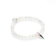 Love Hate Bracelet - Rose Quartz/Silver 6mm Beaded Bracelet with Fat Silve Spike