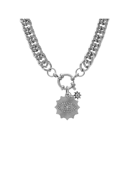 Nova Necklace - Silver Chunky Curb Chain