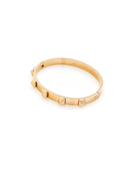 Rock Glam Bangle - Gold 5 x Dome Spike
