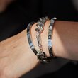 Rock Glam Bangle - Silver 5 x Dome Spike