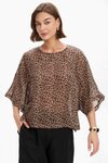 Wide Sleeve Sheer Print Top