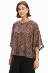 Wide Sleeve Sheer Print Top