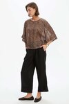 Wide Sleeve Sheer Print Top