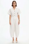 Textured Pinstripe Barrel Pant