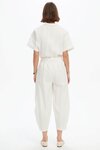 Textured Pinstripe Barrel Pant