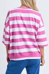 Mazie Block Stripe Sweat (Magenta)