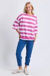 Mazie Block Stripe Sweat (Magenta)