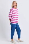 Mazie Block Stripe Sweat (Magenta)