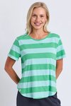 Spritz Stripe Short Sleeve Tee (Green + Blue)