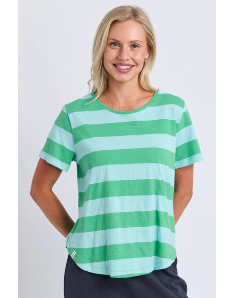 Spritz Stripe Short Sleeve Tee (Green + Blue)