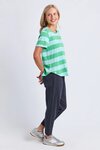 Spritz Stripe Short Sleeve Tee (Green + Blue)