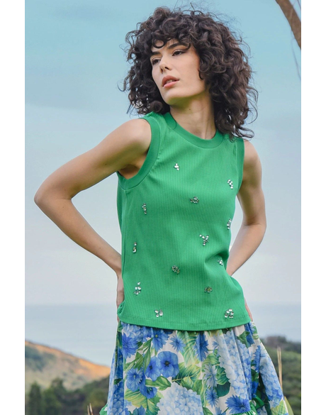 Team Bedazzled Singlet (Green)
