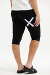 3/4 Apartment Pants - Black with Hydrangea + White X