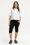 3/4 Apartment Pants - Black with Hydrangea + White X