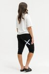 3/4 Apartment Pants - Black with Hydrangea + White X