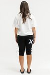 3/4 Apartment Pants - Black with Hydrangea + White X