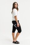 3/4 Apartment Pants - Black with Hydrangea + White X