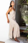 Dallas Maxi (Camel with white embrodier)