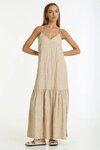 Dallas Maxi (Camel with white embrodier)