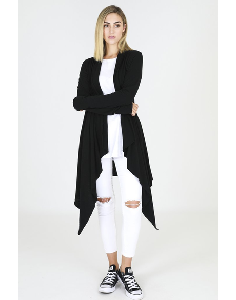 Alexandria Long Cardigan (Black)