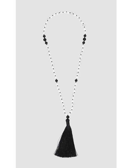 Tassle Necklace Marble/Black