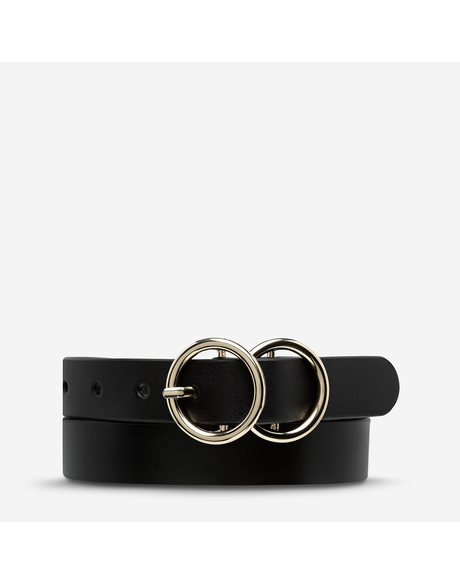 Mislaid Skinny Belt (Black/Gold)