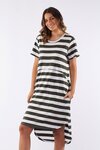 Bayley Dress (Khaki & White Stripe)