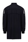 Lace Sleeve Peasant Shirt (Navy)