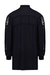 Lace Sleeve Peasant Shirt (Navy)