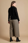 Trousers, Wide Leg, Side Trim (Tan Houndstooth)