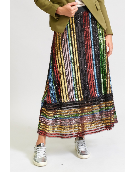 The Panel Sequin Skirt (Multi)