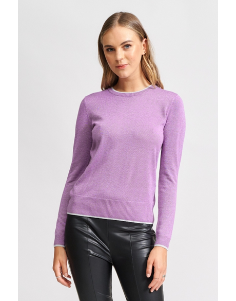 The Lurex Long Sleeve Knit (Lilac)