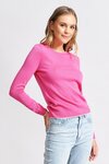 The Lurex Long Sleeve Knit (Hot Pink)