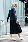 Tiered Maxi Long Sleeve Dress (Ink)