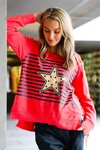 Gold Star with Stripes Sweater (Poppy)