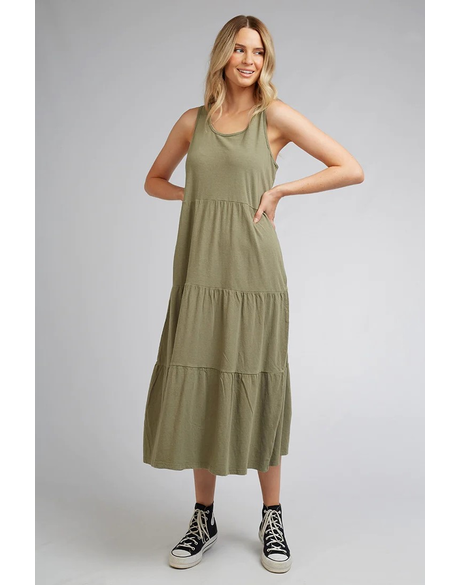 AAE Linen Midi Dress (Khaki)