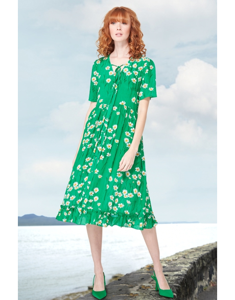 Brooklyn Beauty Dress (Green Daisy)