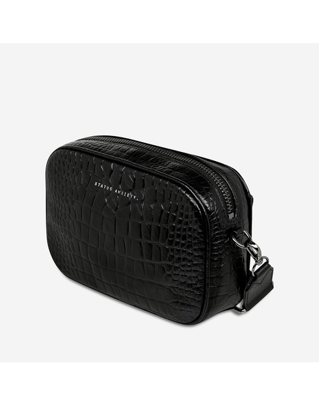 Plunder with Webbed Strap (Black Croc Emboss) - Accessories-Bags ...